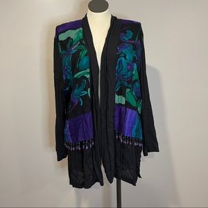 SALE: Vintage Sz 22 Maren Open Drape Top with Retro Print